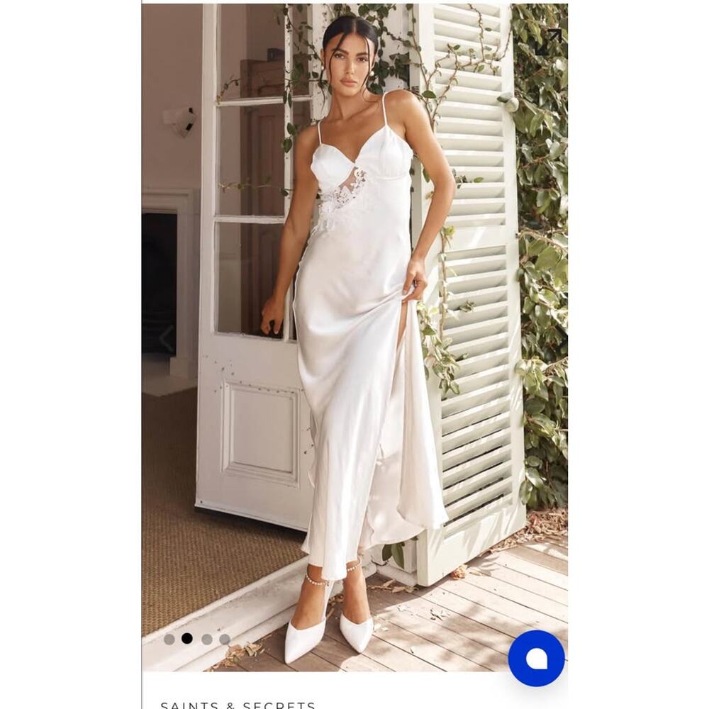 Sz M - NEW Saints & Secrets Satin Dress - Picture 5 of 9